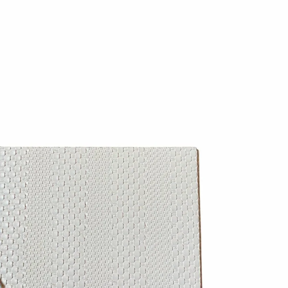 Ala Carte Vegan Leather Reversible Placemats 12x18 Set of 4 Cream Textured New